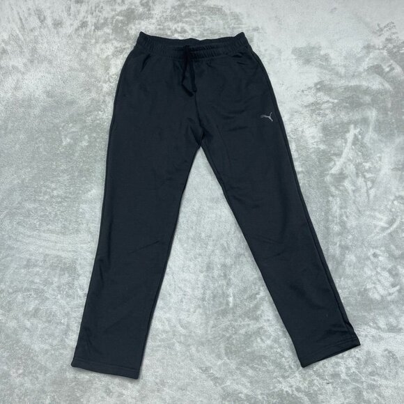 Puma Mens Black Jogger Pants Medium Cotton Blend Drawstring Waist a0856 - Picture 1 of 7
